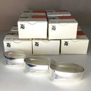 Engraved Mid-Century-Modern 𝗪𝗠𝗙 Set of 12 𝗡𝗔𝗣𝗞𝗜𝗡 𝗥𝗜𝗡𝗚𝗦 - Germany